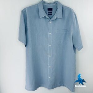 1256 Quiksilver Short Sleeve Button Up – Large – Blue